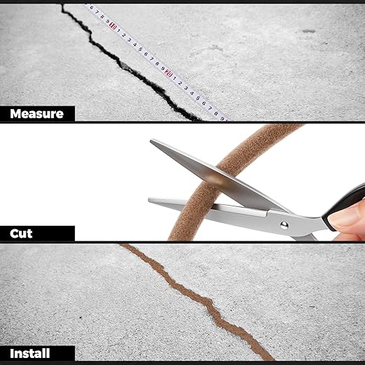 1/2 Inch x 200 ft Foam Backer Rod for Gaps Joints Concrete Crack Filler Caulk Saver Bulk Foam Backing Rod Concrete Filler Rope for Weather Stripping Door Seal (Brown)