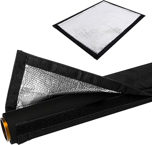 3 Layers Outdoor Pipe Cotton Insulating Tube, 16 x 12 Inch 600D Water Pipe Insulation Wrap, Universal Winter Pipes Insulation Sleeve for Freeze Protection