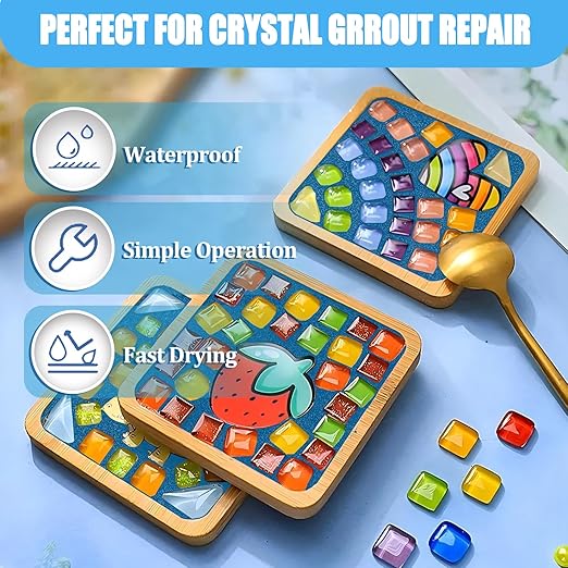Mosaic Crystal Grout, Mosaics Tile Tools, Mosaic Tile Accessories – Essential for Handmade Grouting and Perfect for DIY Craft Projects (Azure, 8.8oz)