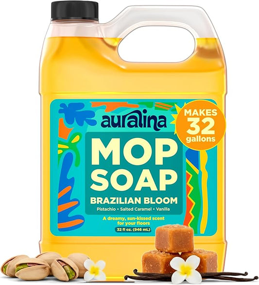 Luxury Mop Soap for Floor Cleaning - Highly Scented Brazilian Waves Concentrated Formula - Best Smelling Floor Cleaner for Mopping Tile, Wood & Laminate - R&W - No Residue, Pet Safe (32oz)
