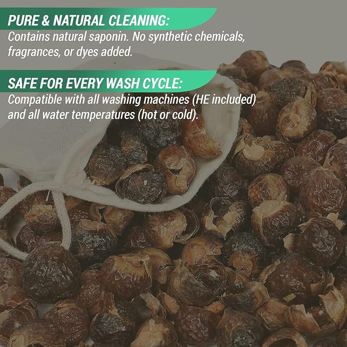 Cure wid Pure Organic Soap Nuts Deseeded 1kg/2.2Lb With 3 Wash Bags 360 Loads,Eco-friendly Soap Nuts Laundry Detergent,Chemical & Fragrance-free Organic Soap Berries Non-toxic Laundry Detergen