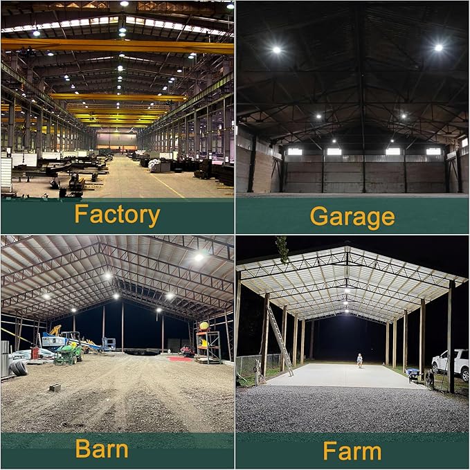 6Pack 250W UFO LED High Bay Light, 37500lm (Eqv.1000W MH/HPS) High Bay LED Shop Lights, 5000K AC100-277V UFO Commercial Warehouse Light