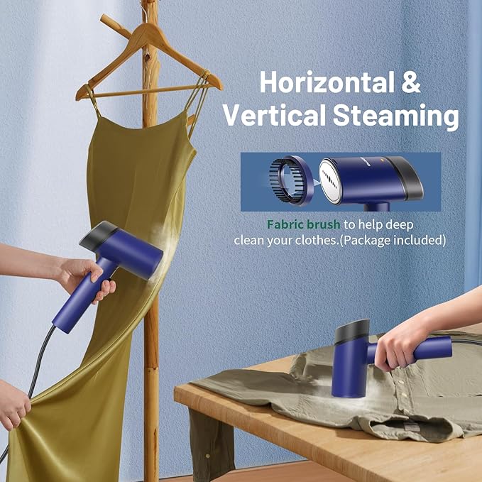 KEENSTAR Steamer for Clothes, Handheld Clothes Steamer and Garment Wrinkle Remover, 15s Fast Heat-Up, Foldable, 120V/220V Dual Voltage for Worldwide Travel