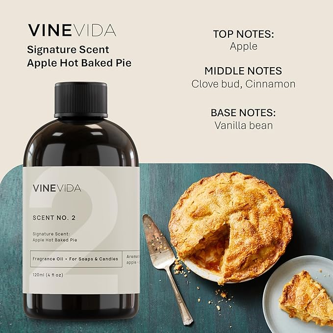VINEVIDA [4oz] Apple Hot Baked Pie Fragrance - Fall Scents for Candle Making - Essential Oils