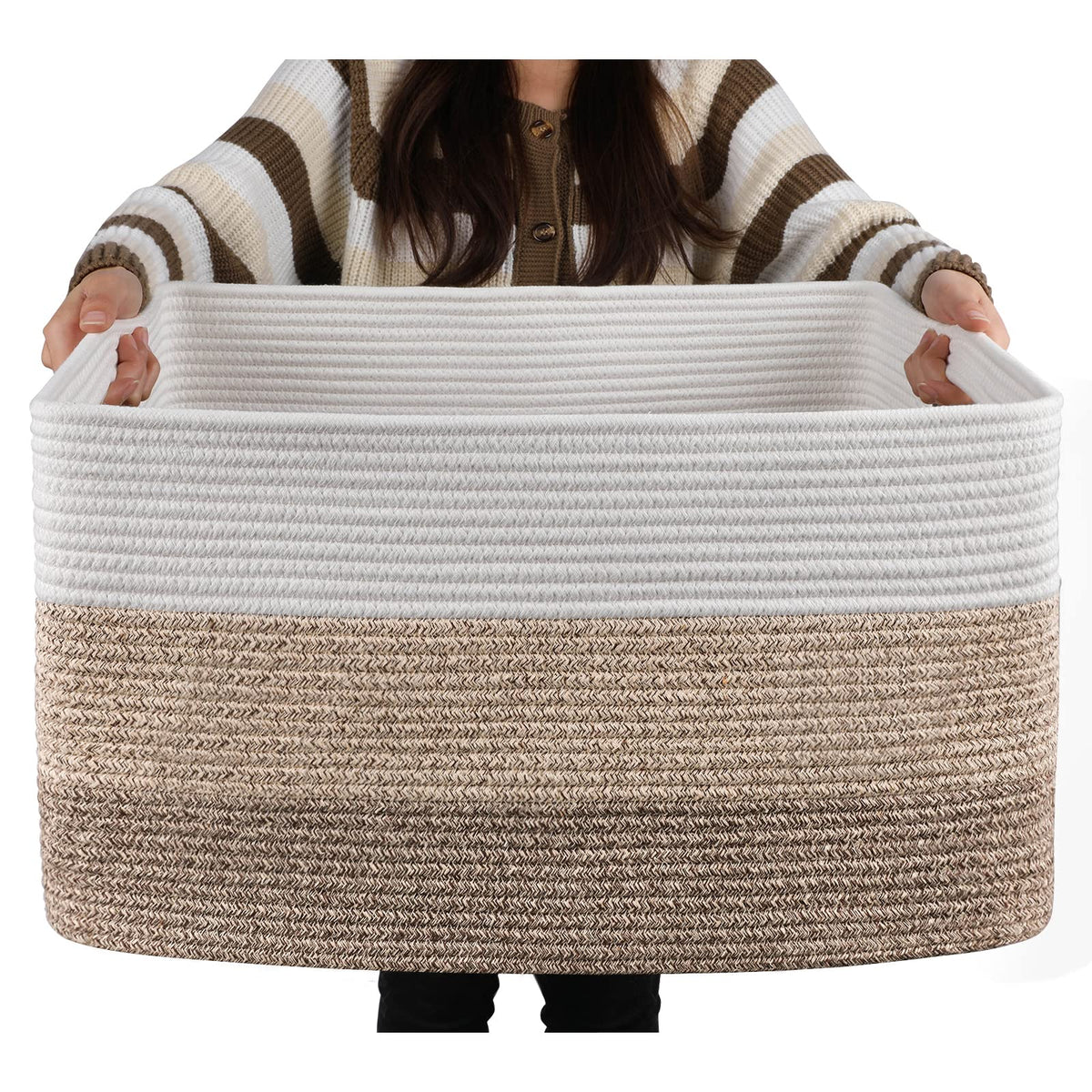 OIAHOMY Blanket Basket Laundry Basket Dog Toy Basket 75L - Image 1