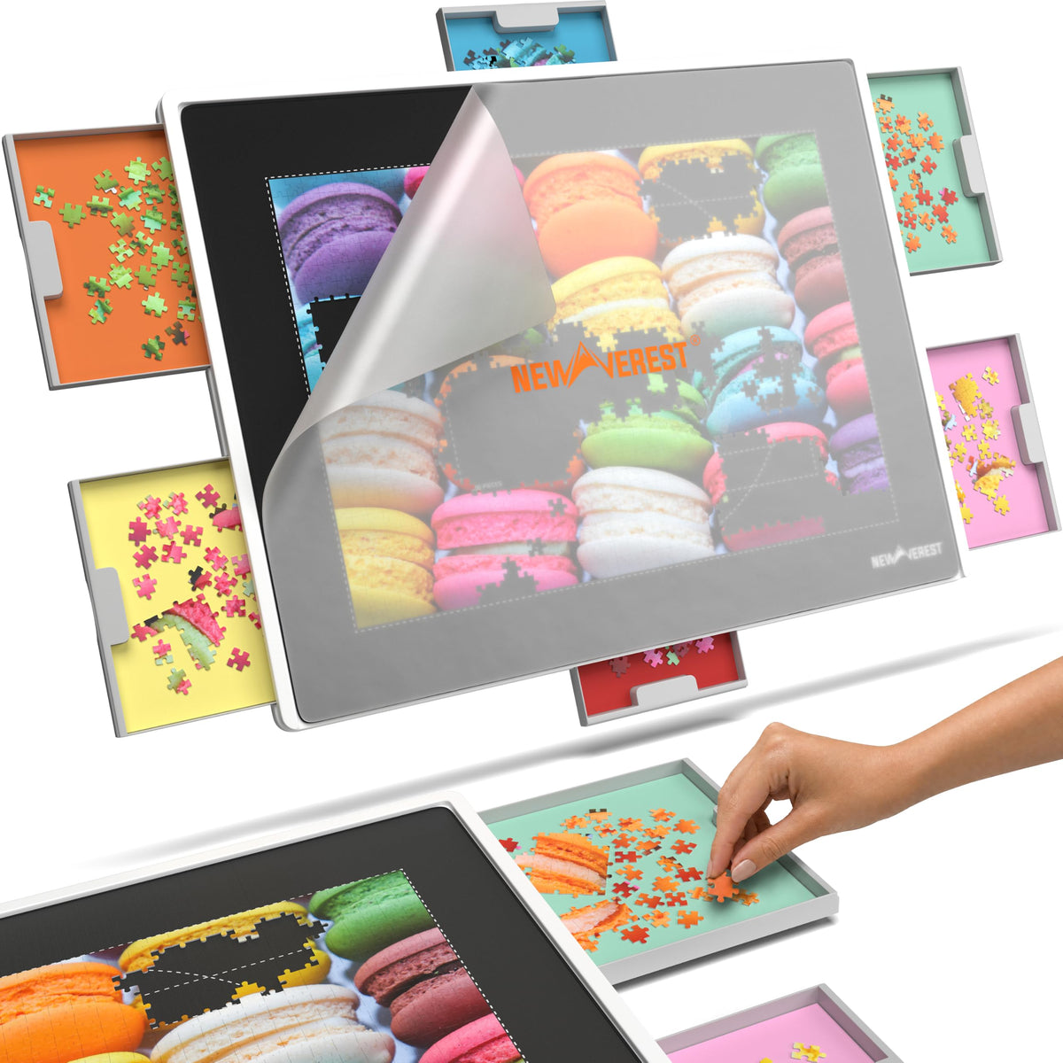 Newverest Plastic Puzzle Board for 1000 and 1500 Piece Puzzles - Image 1
