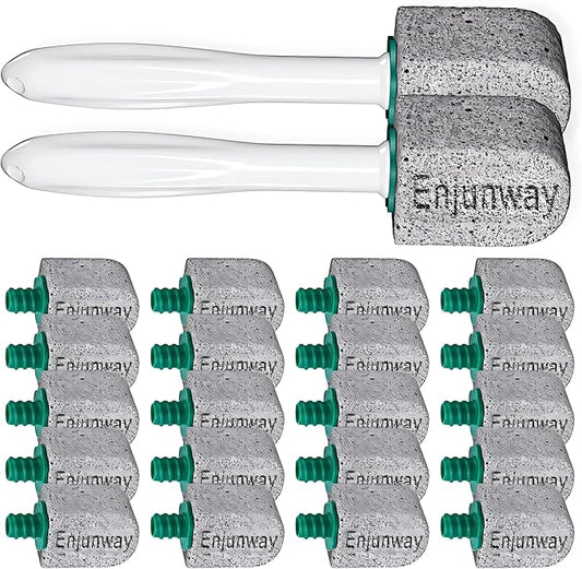 Pumice Stone Toilet Bowl Cleaner,Bathroom Cleaner Brush Toilet Wand Refills with 30CM Long Handle for Remove Hard Water Stains with 1 Wand+ Pumice Stones (20 Pack Stone)
