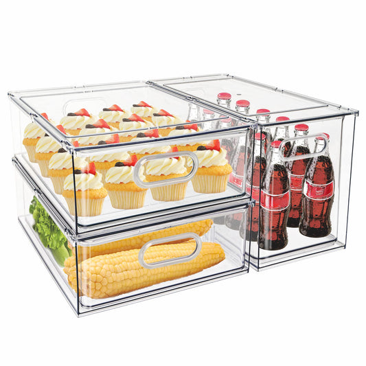 Mano 3PackFridge Drawer Pull Out Stackable Bins | Kitchen Organization - Image 1