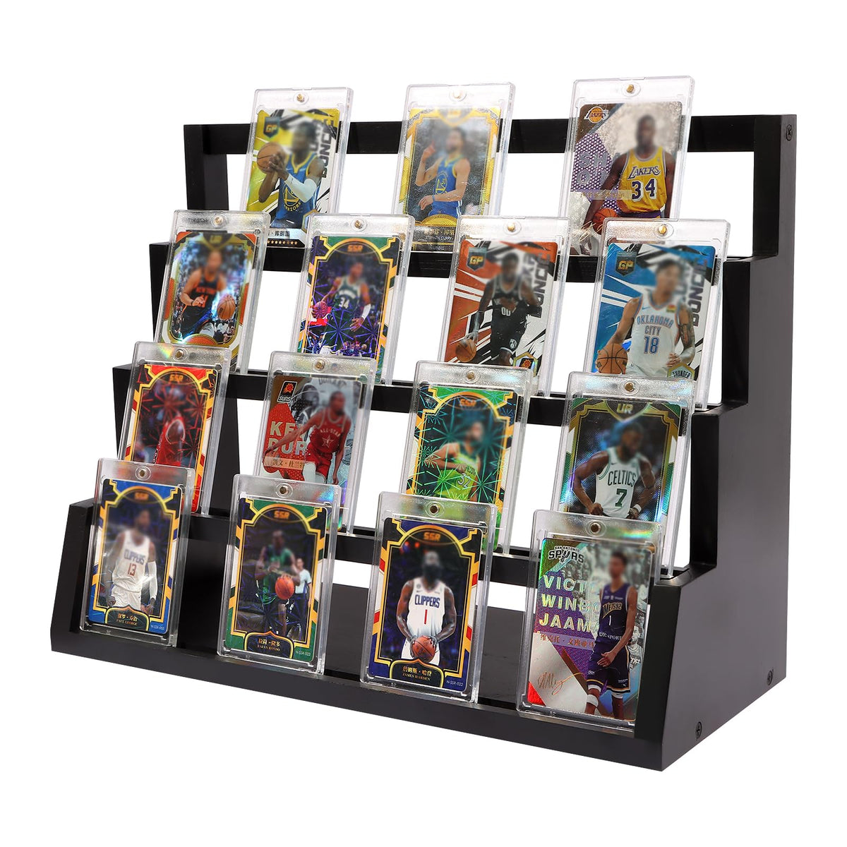 4-Tier Graded Trading Baseball Football Sports Card Display - Image 1
