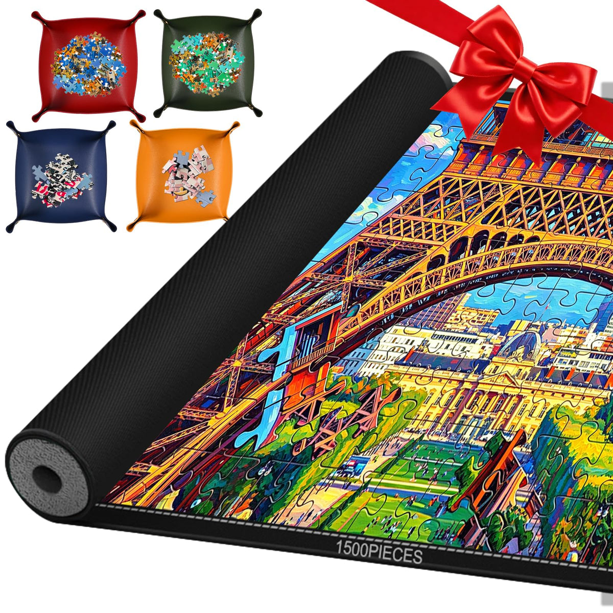46" x 26" Rubber Jigsaw Puzzle Mat Roll Up for 1500 Pieces - Image 1