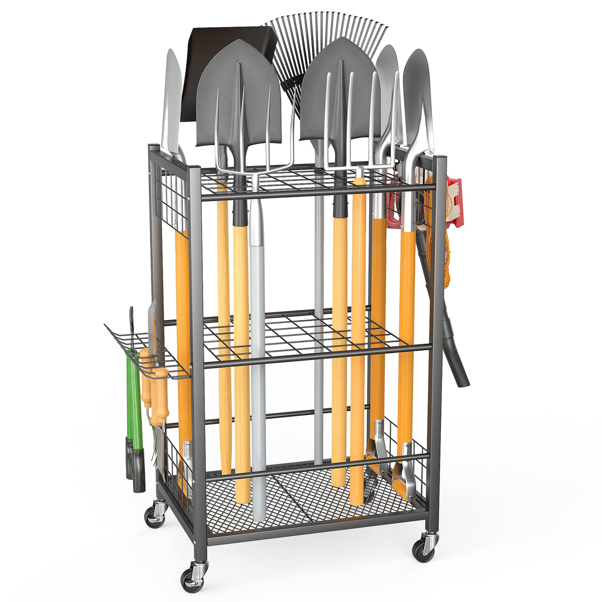 Ultrawall Garden Tool Organizer with Wheels, Yard Tool Storage - Image 1