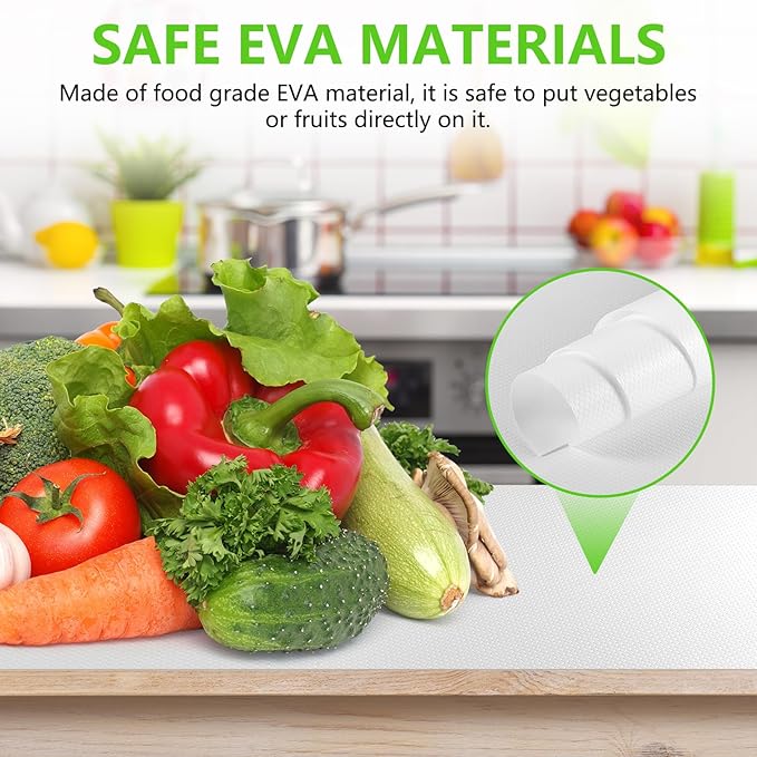White Shelf Liners for Kitchen Cabinets Non Adhesive Drawer Liner for Bathroom Waterproof Refrigerator Liners for Shelves Fridge Plastic Mats Cabinet Cupboard Liner 11.8 x 393.7 Inches