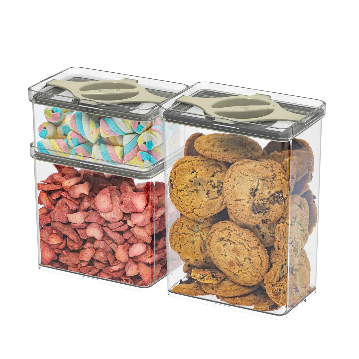 Airtight Pantry Storage Container 5 PC Set, Twist-Lock Lid Sand - Image 1