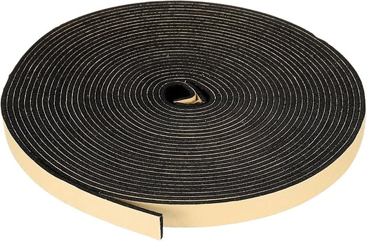 PATIKIL Foam Insulation Tape, 5/8" W x 1/8" t x 32.8FT Self Adhesive Weather Stripping Door Seal Strip for Door Window Air Conditioning, Black