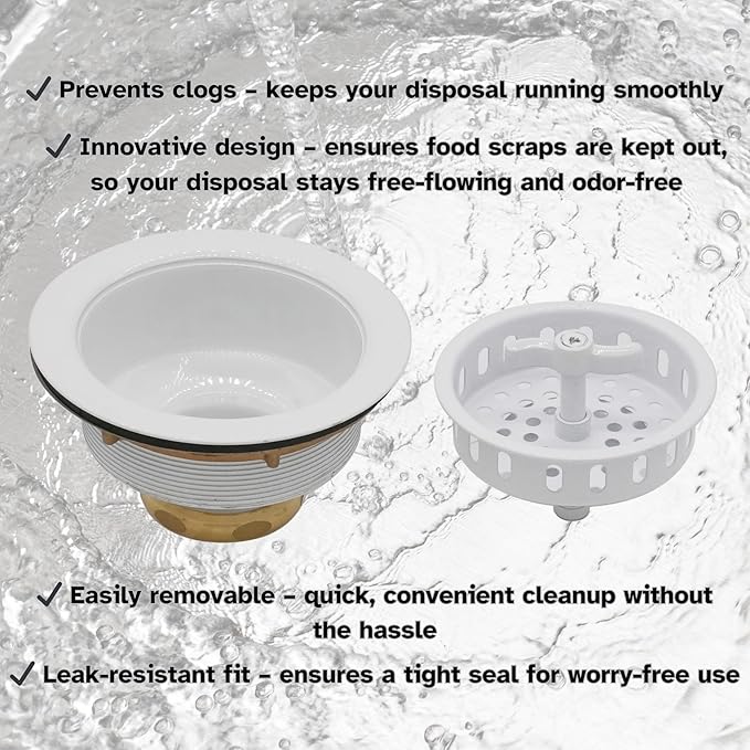 Westbrass R213-50 Wing Nut Style Large Kitchen Basket Strainer, Powder Coat White