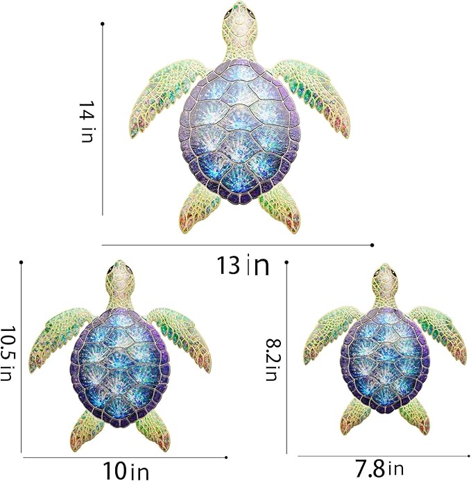 UXZCVIO Metal turtle wall decoration outdoor and indoor navigation hanging sculptures gardens swimming pools terraces balconies hedge kitchens or bathrooms