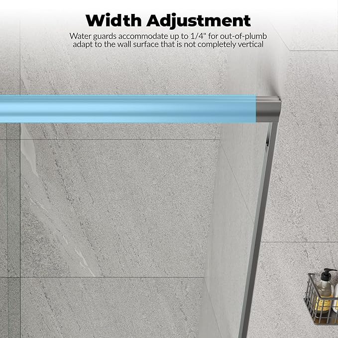 Sliding Shower Door 56–60 inch W× 72 inch H, Frameless Double Sliding Glass Panels with 8mm Tempered Glass, Brushed Silver, Modern Shower Enclosure for Walk-in Bathroom Upgrade
