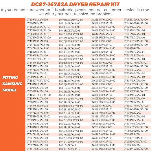 Upgraded Dryer Repair Kit by Beaquicy Replacement for Samsung Dryer Includes DC97-16782A Samsung Dryer Roller, 6602-001655/5ph2337 Dryer Belt, DC93-00634A Idler Pulley and DC61-01215B Spring