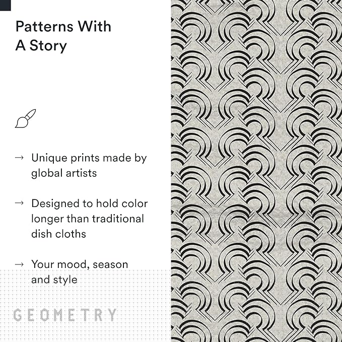 GEOMETRY Kitchen Dish Cloths - Quick Dry Dishcloths for Kitchen - Premium Dish Rags with Geoweave - 3-Pack Set Night Reeds