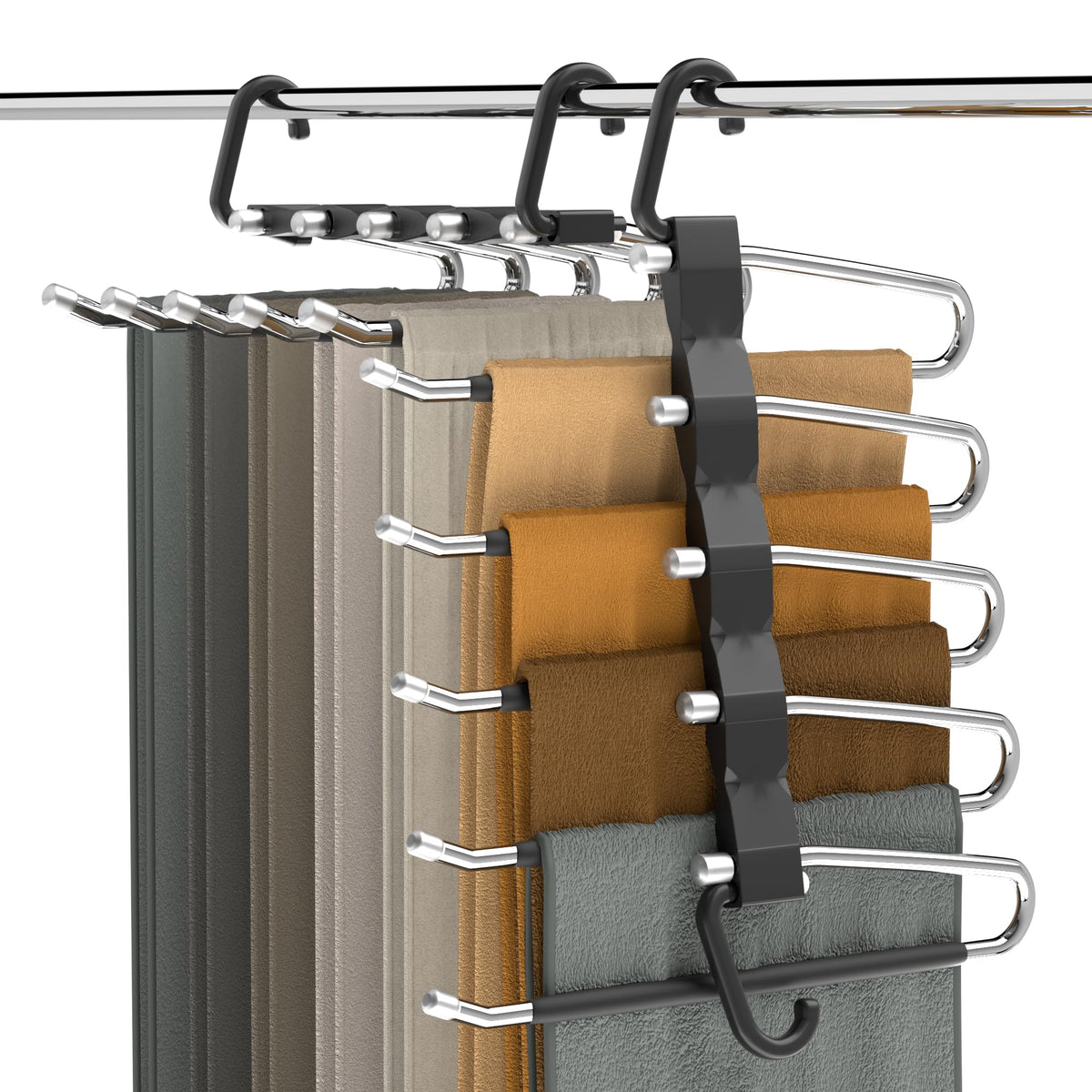Pants Hangers Space Saving - 2 Pack Closet Organizer and Storage - Image 1