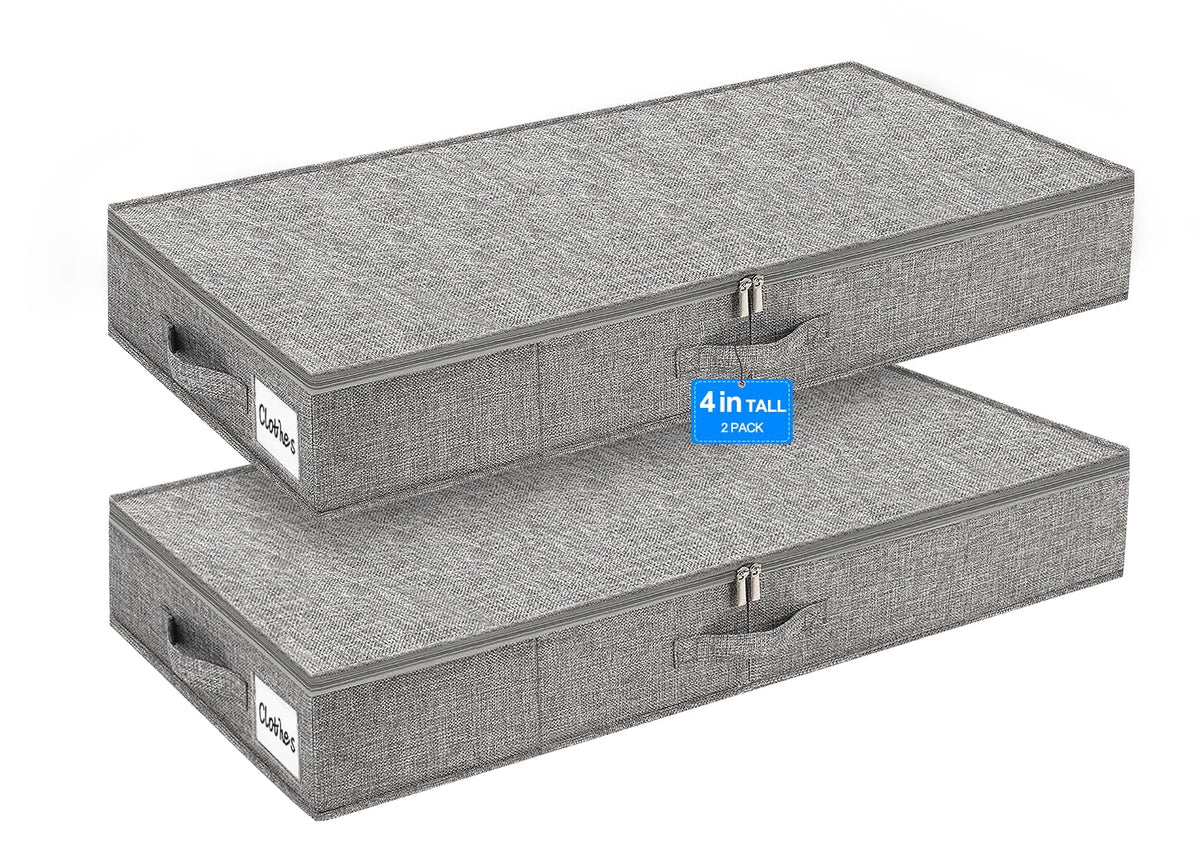 punemi 4 in High Sturdy Low Profile Under Bed Storage, 2 Pack - Image 1