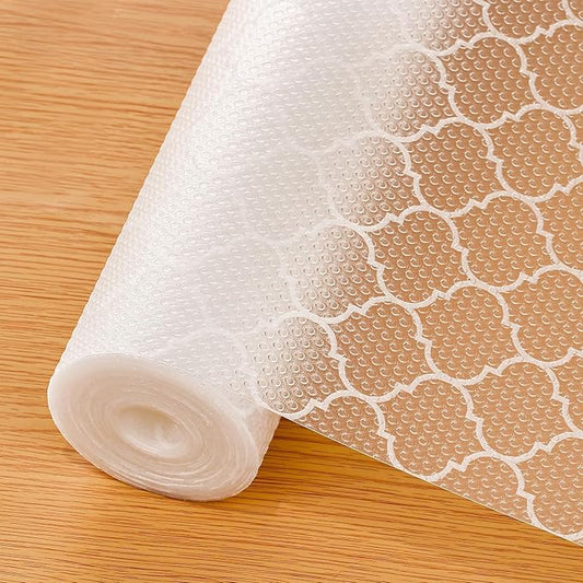 Cooyes Shelf Liner for Kitchen Cabinets – Non-Adhesive Waterproof Drawer Liner – Durable EVA Material Easy-to-Cut Shelf Paper for Refrigerator, Cupboard, Dresser with Modern Pattern (17.7"W x 78.7"L)