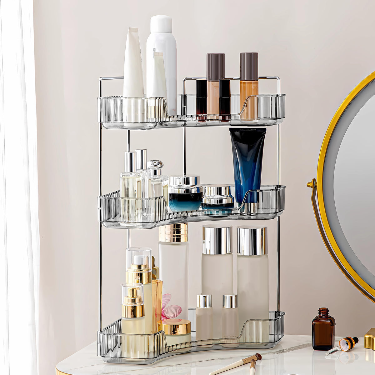 3 Tier Corner Bathroom Counter Organizer Countertop | All Products - Image 1