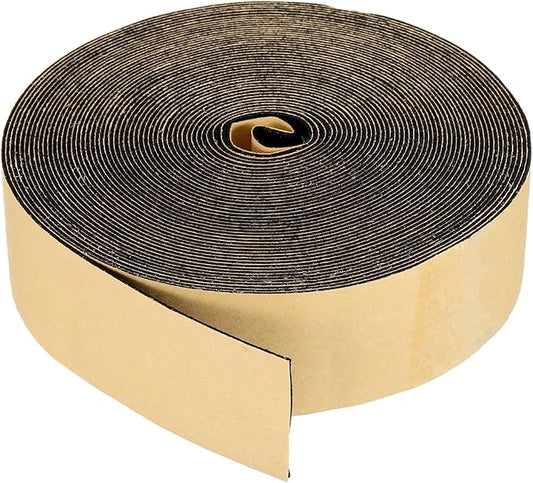 PATIKIL Foam Insulation Tape, 1-3/8" W x 1/16" t x 32.8FT Self Adhesive Weather Stripping Door Seal Strip for Door Window Air Conditioning, Black