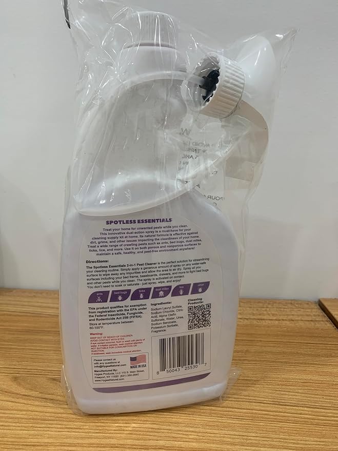 Hygea Natural Spotless Essentials - Indoor pest control - Kills fleas, bed bugs, Dust Mites & Multi-Surface Cleaner spray for Home & Kitchen - Child & Pet Friendly - 24oz (Lavender Breeze Scent)