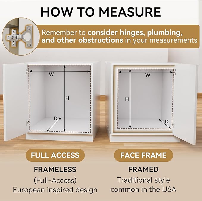 Pull Out Drawers for Cabinets 18"W x 21"D, Heavy-Duty Slide Out Wood Drawer Shelf, Pull Out Cabinet Organizer 100 lbs Capacity, Base Cabinet Organization for Kitchen, Pantry