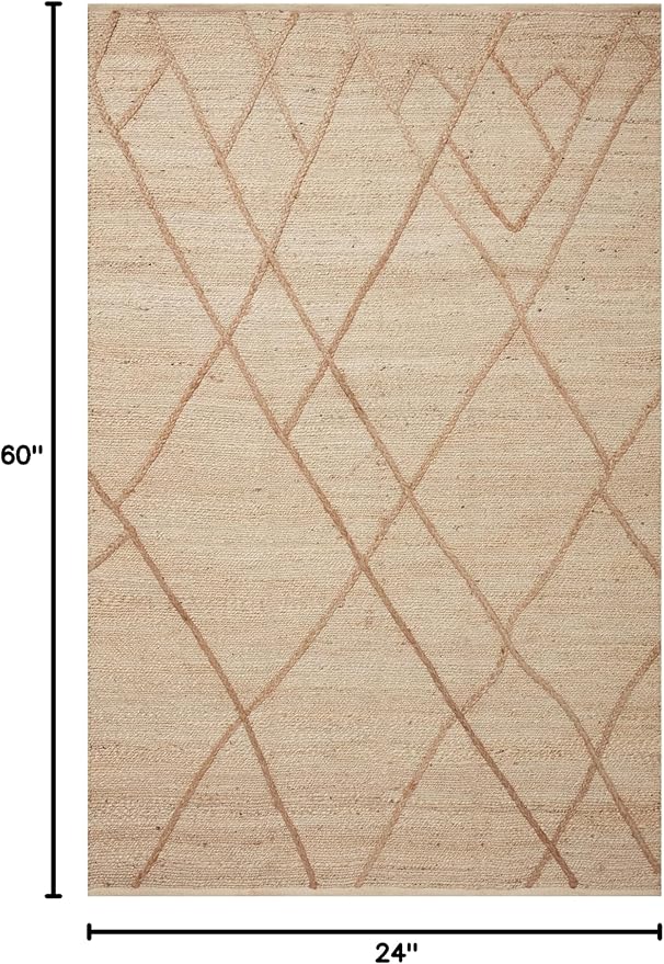 Loloi Bodhi Collection BOD-01 Ivory/Natural 2'-0" x 5'-0" Accent Rug