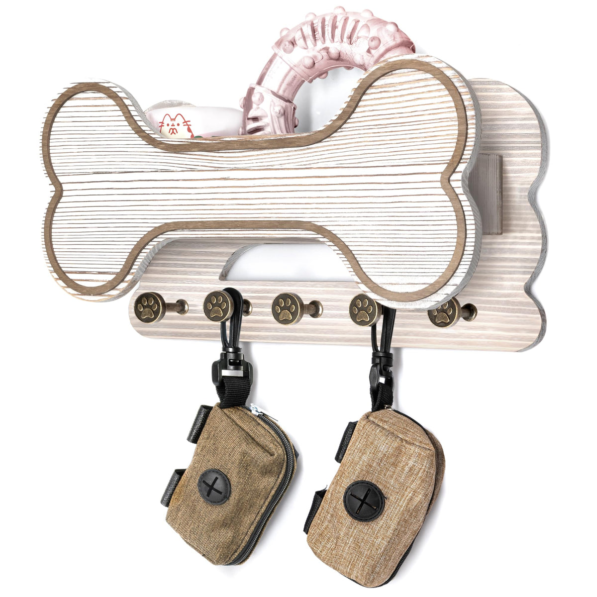 MTERSN Dog Leash Holder for Wall with Key Hooks for Dog - Image 1