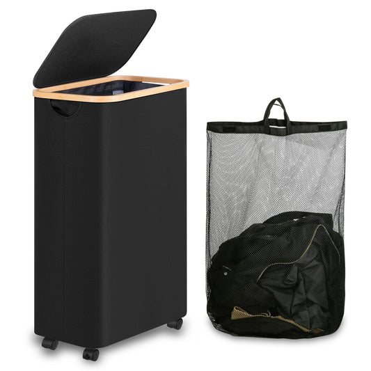 IEGrow Laundry Hamper with Wheels, 75L Laundry Basket with Bag - Image 1