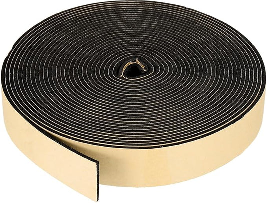 PATIKIL Foam Insulation Tape, 1-3/8" W x 1/8" t x 32.8FT Self Adhesive Weather Stripping Door Seal Strip for Door Window Air Conditioning, Black