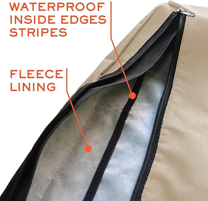 Bozzcovers Outdoor TV Cover 86-90 inch - with Zipper, Weatherproof, Waterproof 360 Degrees Protection, Soft Non Scratch Interior - Beige
