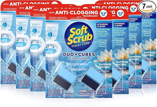 Soft Scrub DuoCubes In-Tank Toilet Cleaner, 2ct, Sapphire Waters (7 Pack)