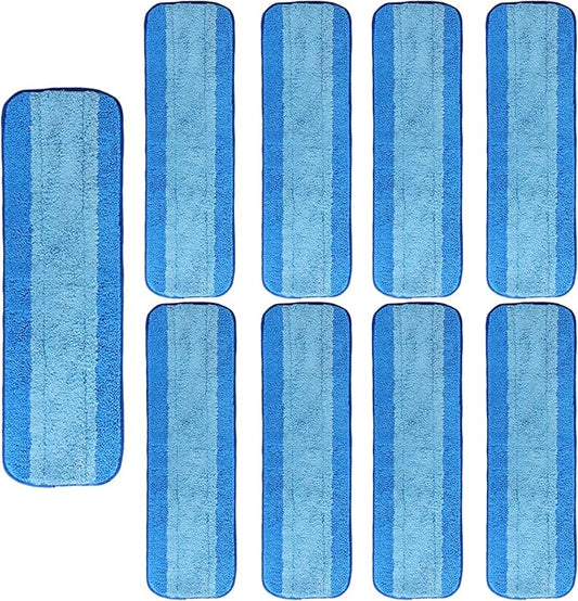 9 Pack Microfiber Cleaning Pads, Reusable Microfiber Mop Pads for 18 Inch Mop, Hardwood Floor Replacement Cleaning Mop Pads, Machine Washes