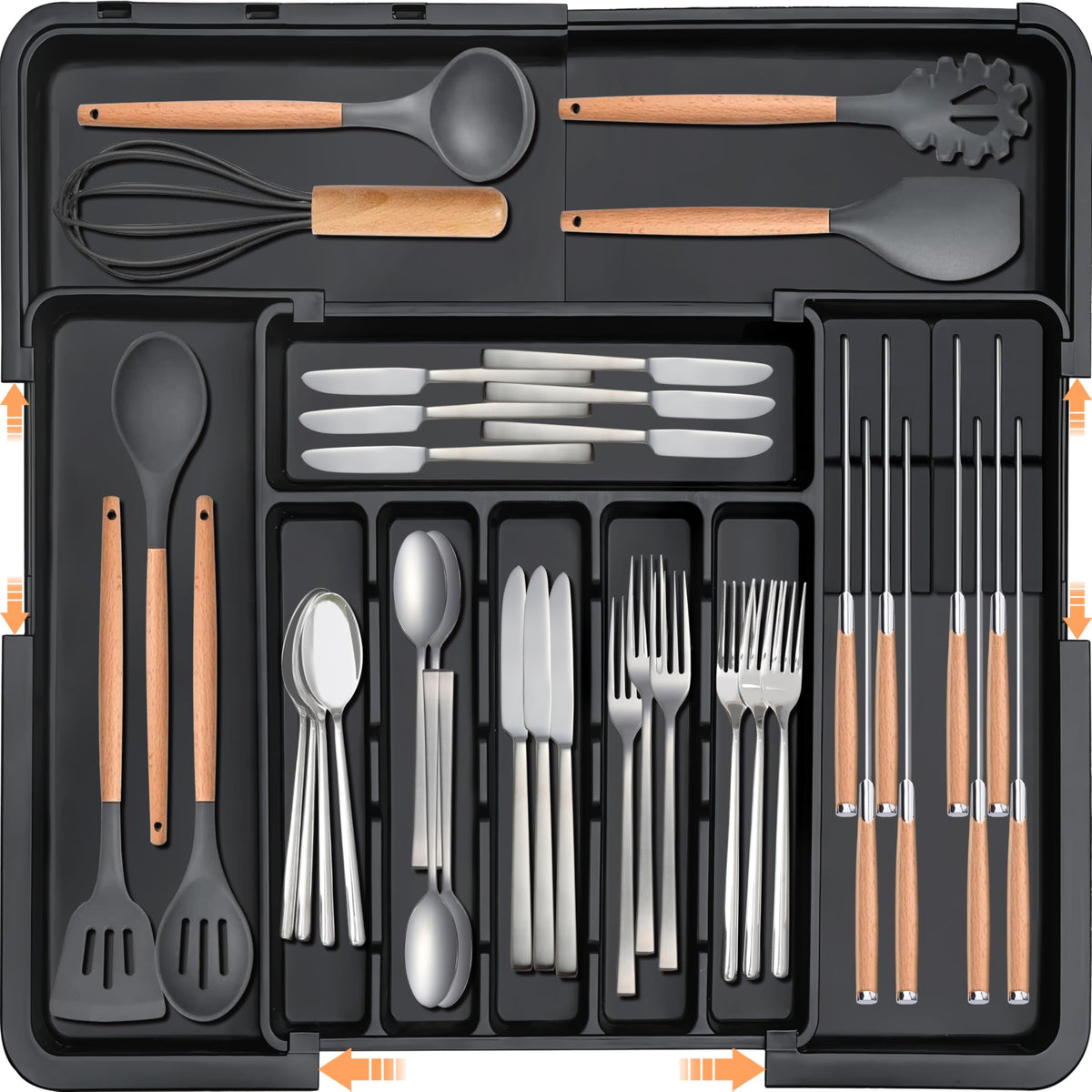 Homecor Silverware Organizer - Expandable Large Kitchen Drawer - Image 1