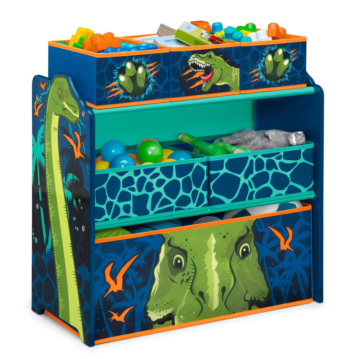 Delta Children Dinosaur Design & Store 6 Bin Toy Storage - Image 1