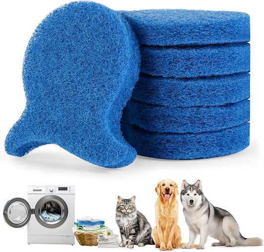 Pet Hair Remover for Laundry, Reusable Dog & Cat Fur Catcher Tool, Effectively Removes Pet Hair, Lint and Dander from Bedding and Clothing, Suitable for Washing Machines, Dryer (Blue)