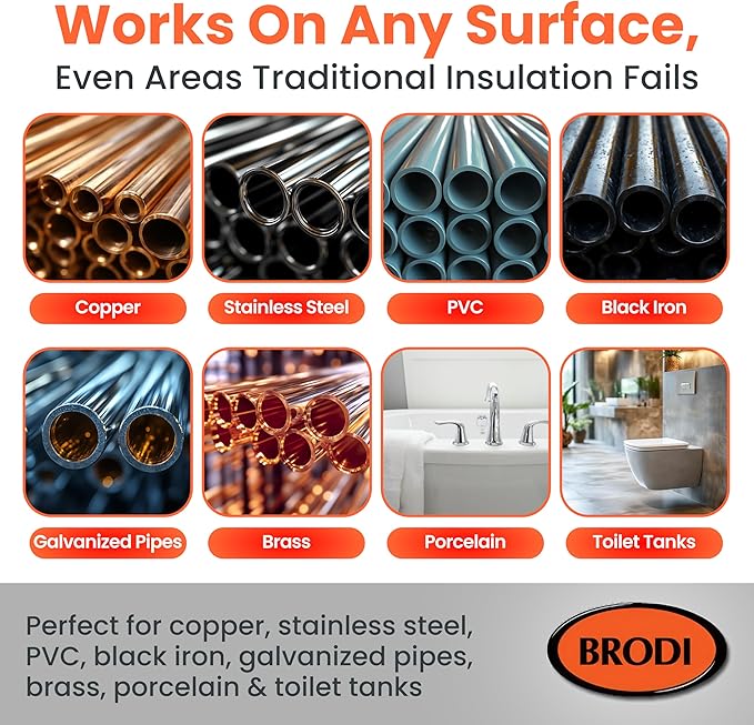 PipeWrap Pipe Insulation Spray Foam for Hard-to-Reach Areas, Fittings & Valves, Anti-Sweat Pipe Coating Spray, Stops Condensation Buildup & Prevents Dripping (Pack of 3)