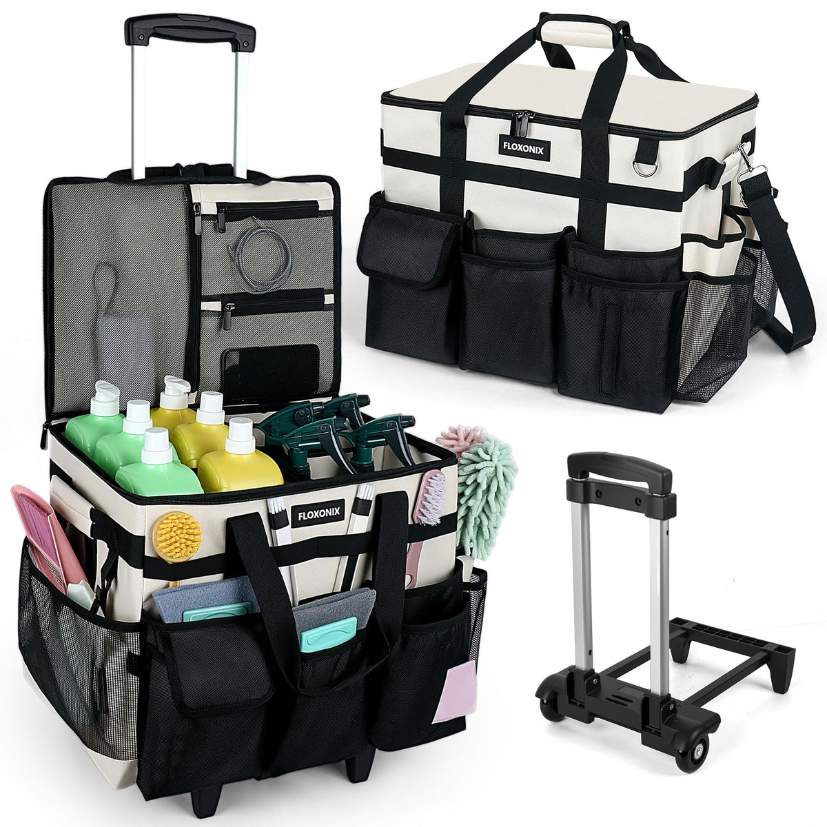 Large Rolling Cleaning Caddy Bag with Wheels, with D | All Products - Image 1