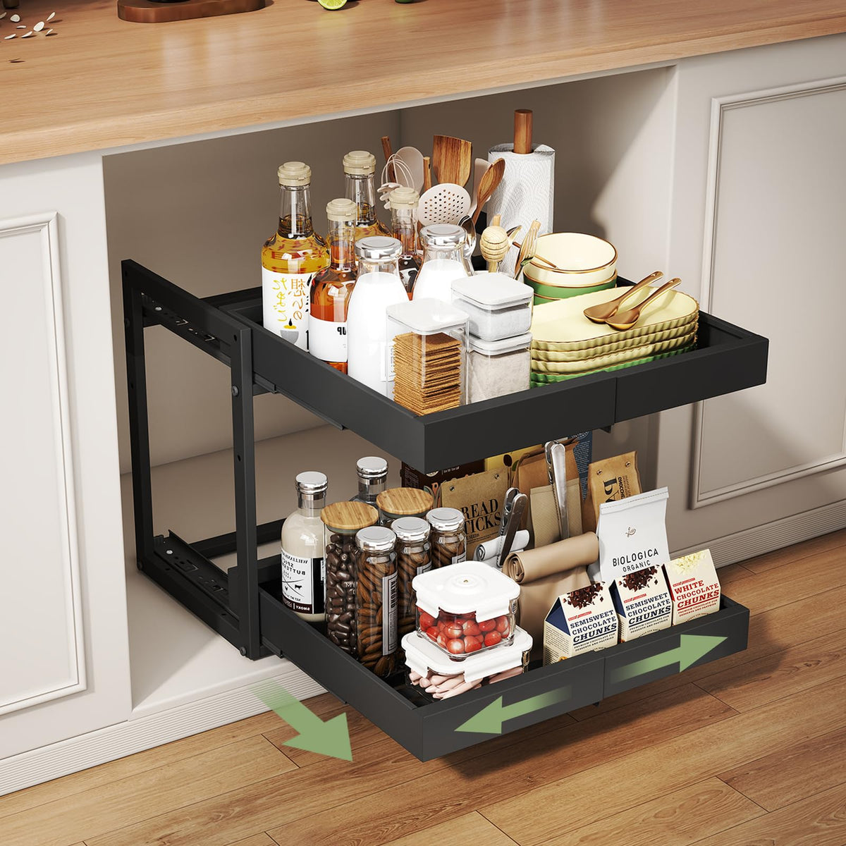 Abalter Expandable Pull Out Cabinet Organizer,2-Tier | Pull Out Organi - Image 1