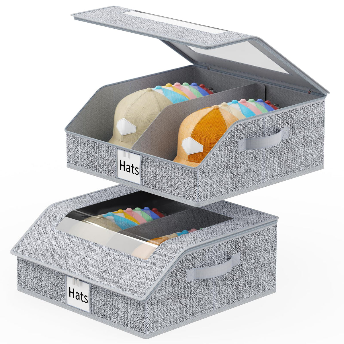 2 Pack Stackable Hat Storage for Baseball Caps, Holds Up - Image 1
