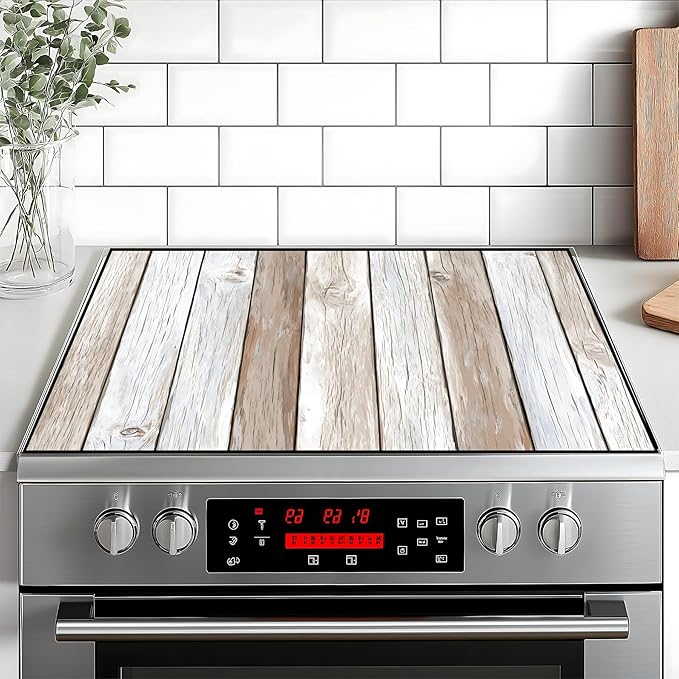 Stove Top Cover Retro Flower Gas Stove Top Cover for Home Decoration Kitchen Pad Non-Stick Washable Cooktop Covers Countertop Protector Keep Stove Clean 28"x20" (Texture-3)