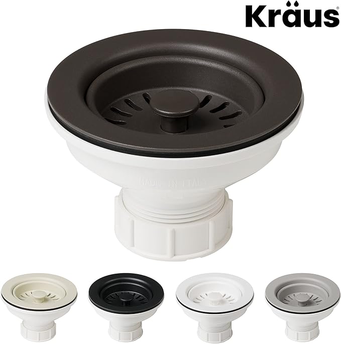 Kraus Kitchen Sink Strainer for 3.5-Inch Drain Openings in Brown, PST1-BR