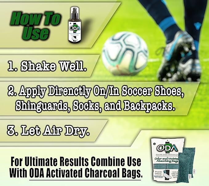 ODA Natural Cleat Deodorizer Spray - Shoe & Foot Odor Eliminator - Sports Shoe Deodorizer Spray - Essential Oil Odor Fighter - Natural Foot Odor Control - ODA