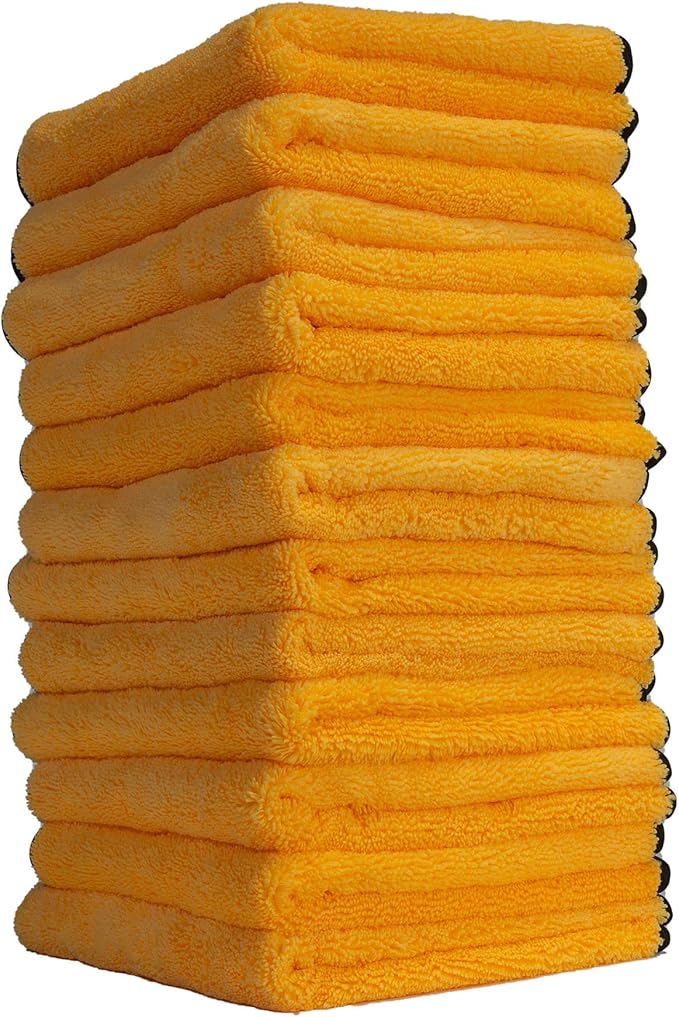 Chemical Guys Premium Microfiber Towels (16 Inch x 16 Inch) (Pack of 12) and Chenille Premium Scratch-Free Microfiber Wash Mitt