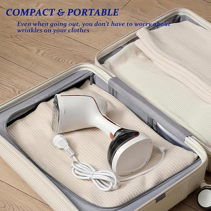 Handheld Clothing Steamer, 1430W High-Power 320ml Large Capacity Clothing Wrinkle Remover, 20s Fast Preheating Multifunctional Iron with A Maximum Steam Flow Rate of 0.74oz/min (White)