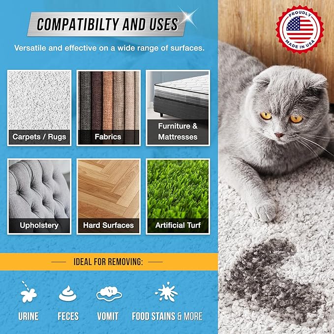 ACTIVE Pet Stain & Odor Eliminator and Dishwasher Cleaner - Includes 32oz Pet Stain & Urine Remover and 24ct Dishwasher Cleaning Tablets